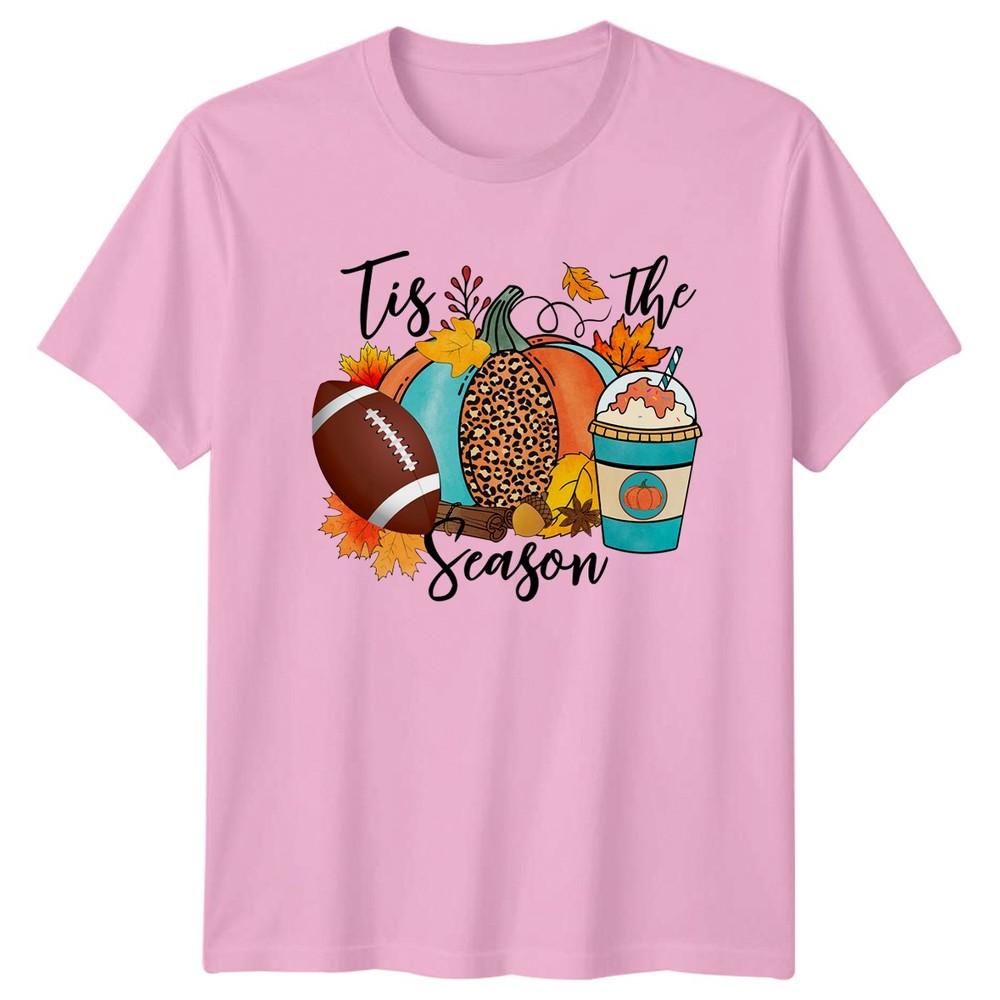 Tis The Season Unisexs TShirt Leopard Print Pumpkin Spice Autumn