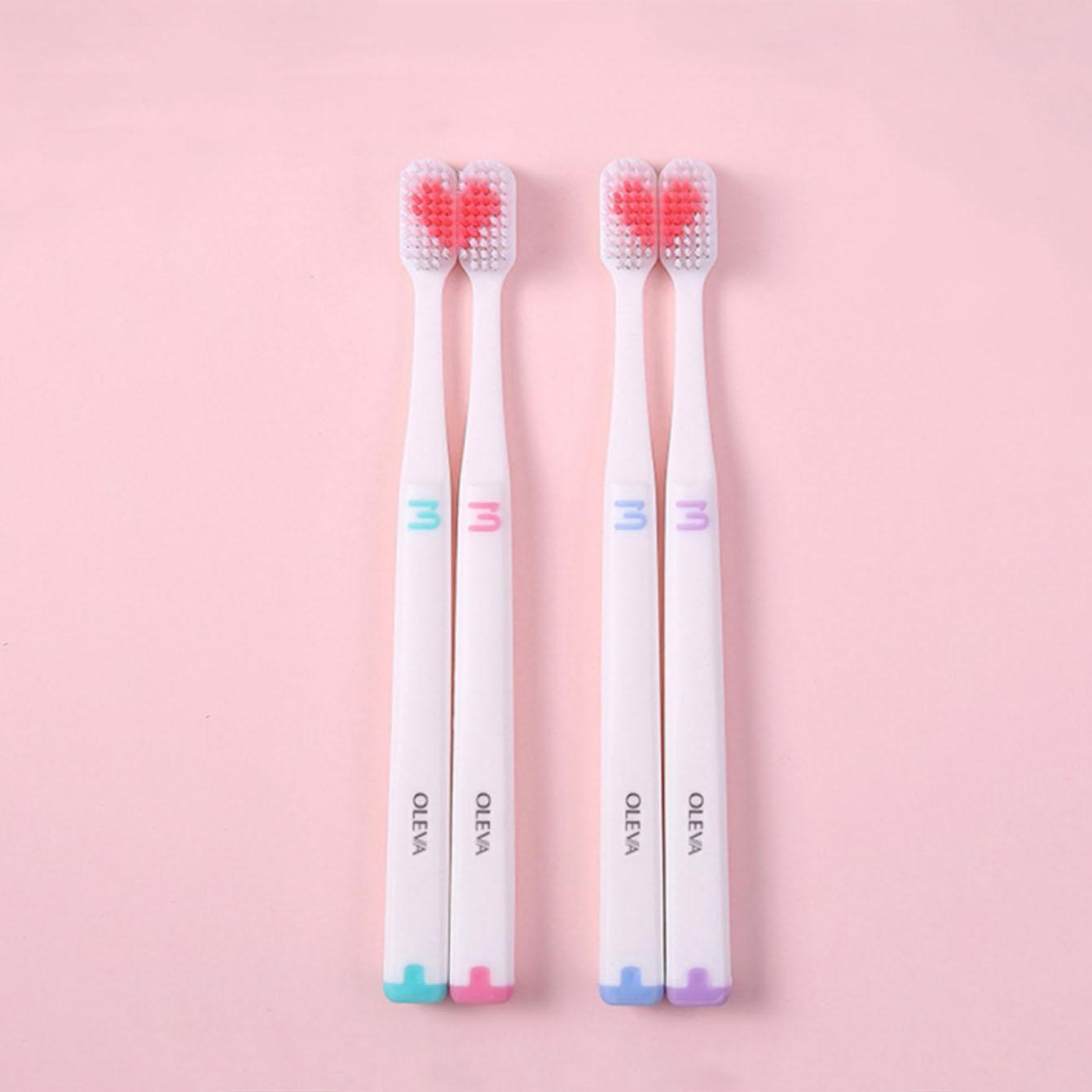 

2 шт. - Зубная щетка для чистки тонких волос для влюбленной пары - Цвет случайный