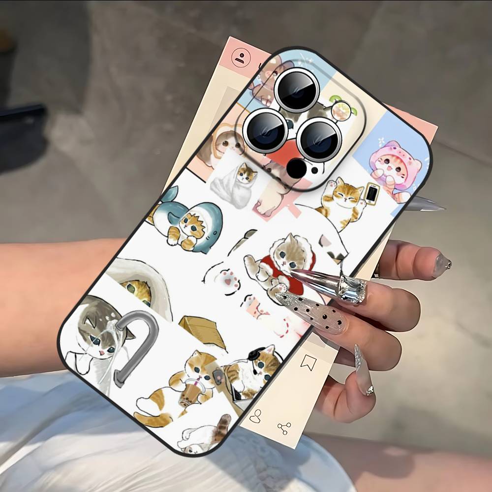 Funny Cartoon Cat Phone Case For IPhone 17 16 15 14 13 12 11 PRO MAX PLUS Mini TPU Soft To Skin-friendly Case