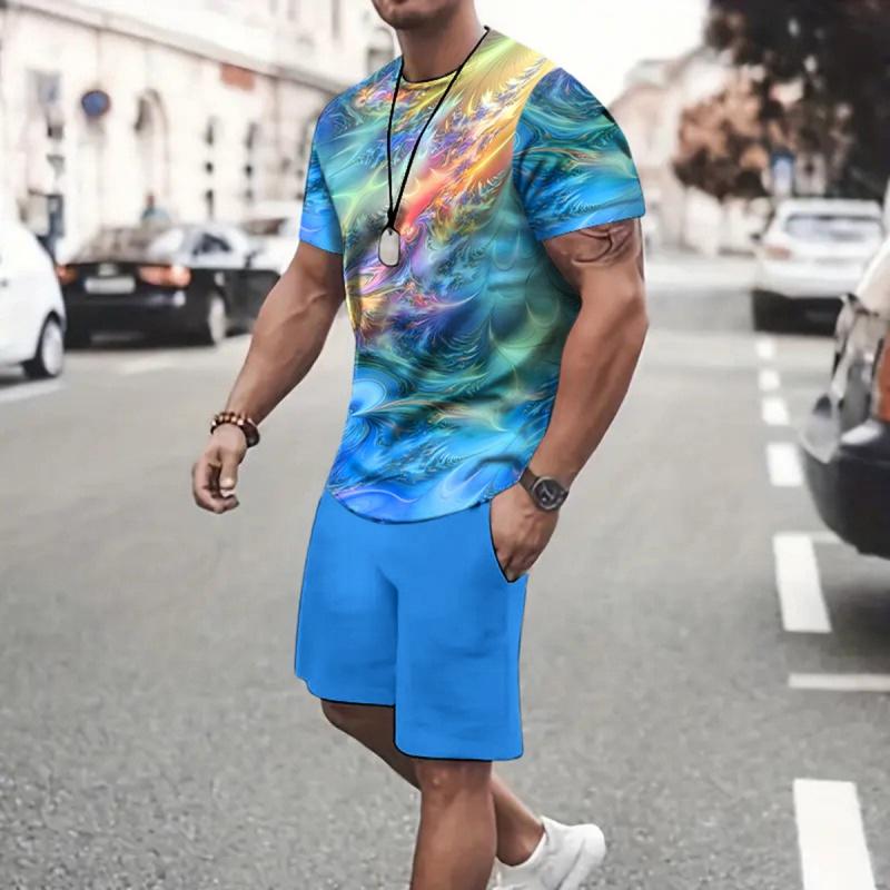 

Летний спортивный костюм для отдыха, шорты для походов и спортивная рубашка с коротким рукавом, мужской вентилируемый спортивный костюм, быстросохнущие спортивные шорты L