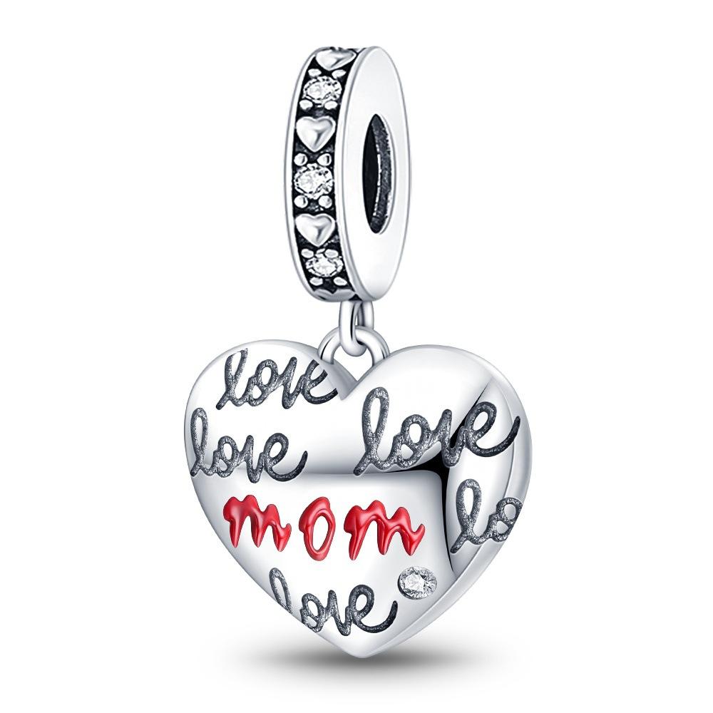 2026 Charm Heart Wings LOVE Charm Oil Drop DIY Jewelry Bracelet Accessories Women's 925 Silver