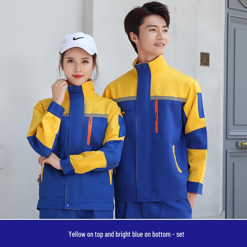 Men's Dirt-Resistant Reflective Workwear Set - Long Sleeve, Wear-Resistant for Autumn/Winter.