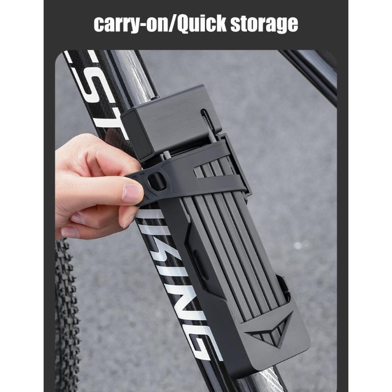 High Security Bicycles Lock Heavy Duty AntiTheft Cycling Lock with Key and Brackets Bike Security Folding Lock Enduring