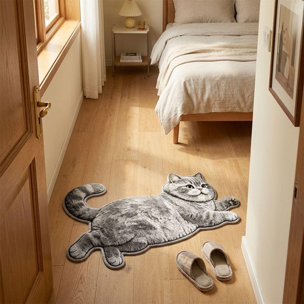 Non-Slip Home Decor Carpet Anti-fouling Cartoon Carpet Soft Cat-Shaped Area Rug  Living Rooms