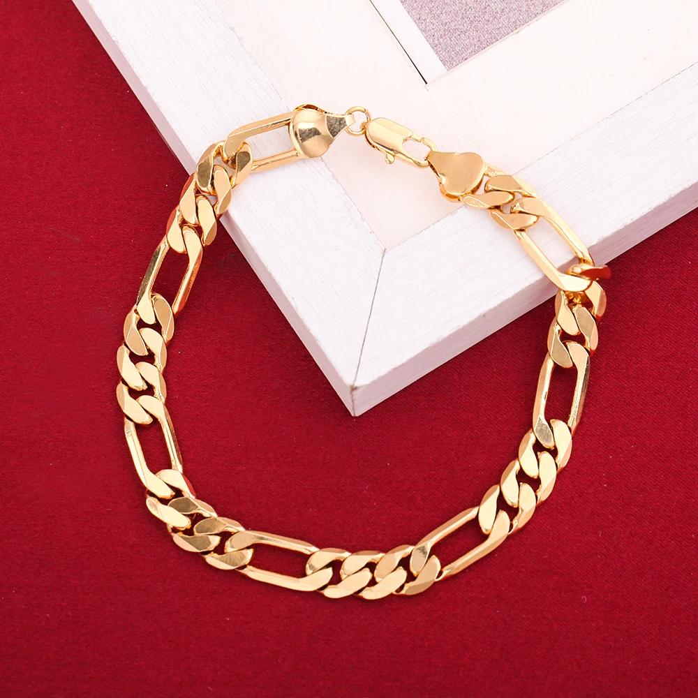 New Arrive   Copper 18K Gold Y2k 6MM Geometry Bracelets Neckalce Jewelry Sets for Women Men Fashion Gifts Wedding