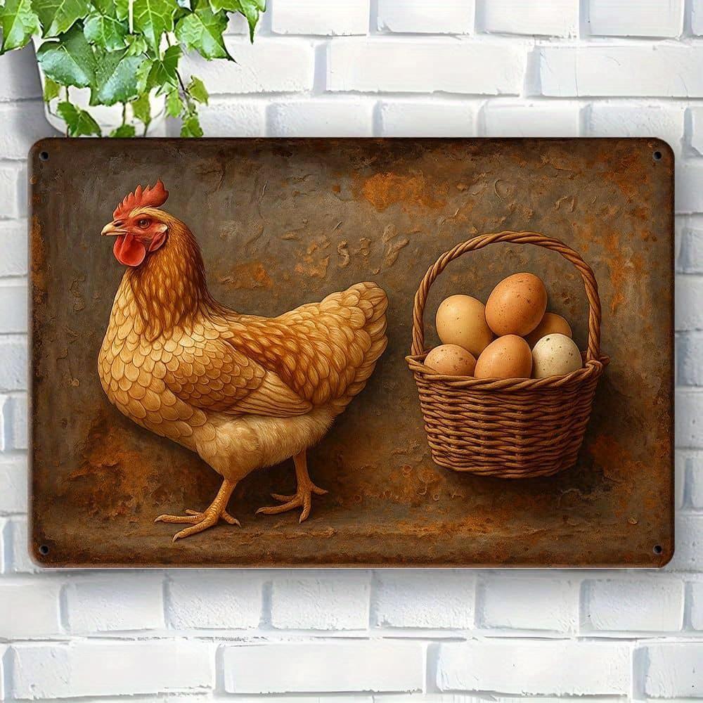 

Металлическая табличка «Деревенская курица» - 20x30см Декор фермерской кухни с винтажным искусством птицеводства чистый