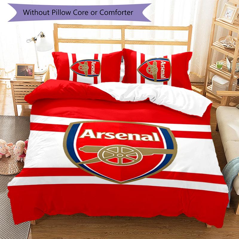3pcs A-Arsenal2 Design Cover Set - HD Printed Bedding with 1 Cover and 2 Pillowcases - Perfect for Home and Dorm Decor