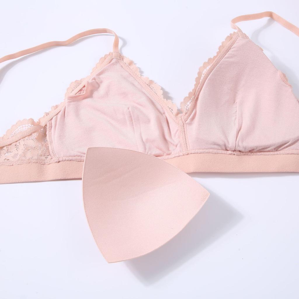 French Style Bra Women's Sexy Lace Triangle Cup Bra Gathering Without Steel Ring Bra Women's Thin Underwear Summer