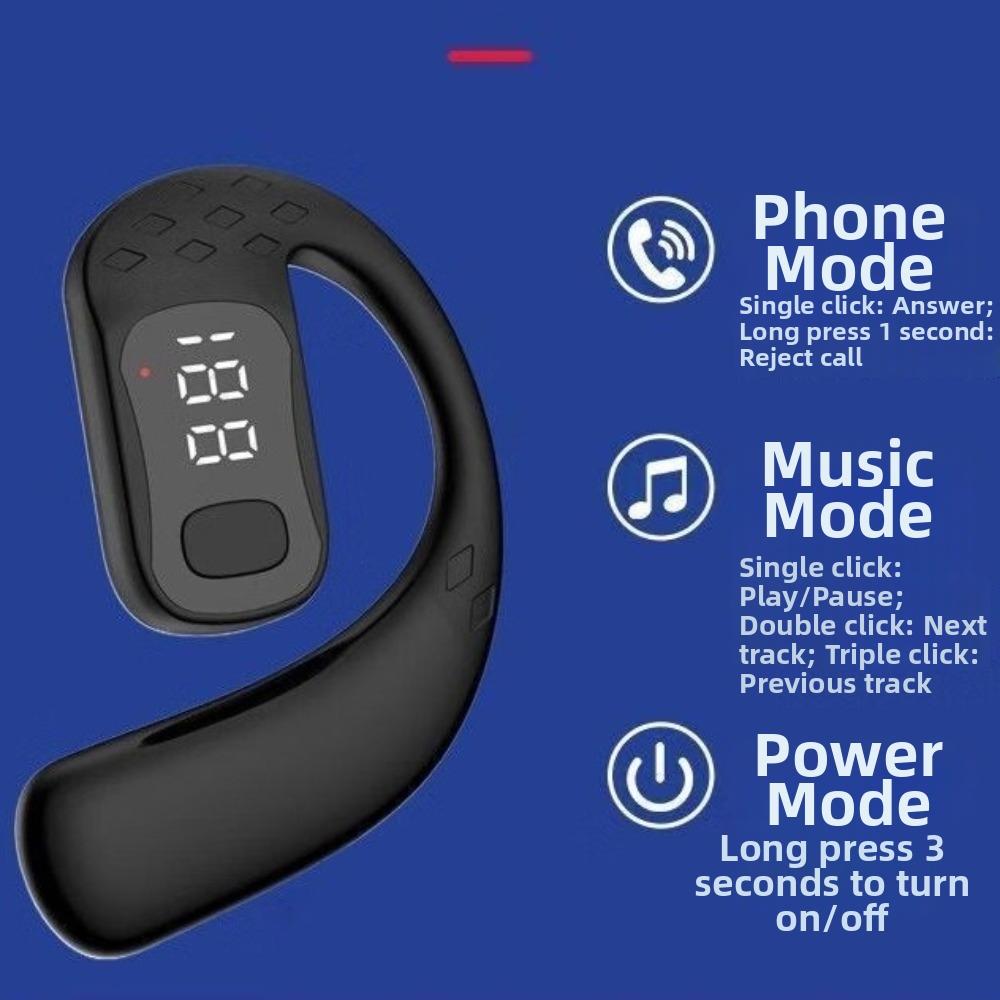 1pc Single Clip-On Ear Headphones Bluetooth 5.4 Earbuds Fashion Earphone