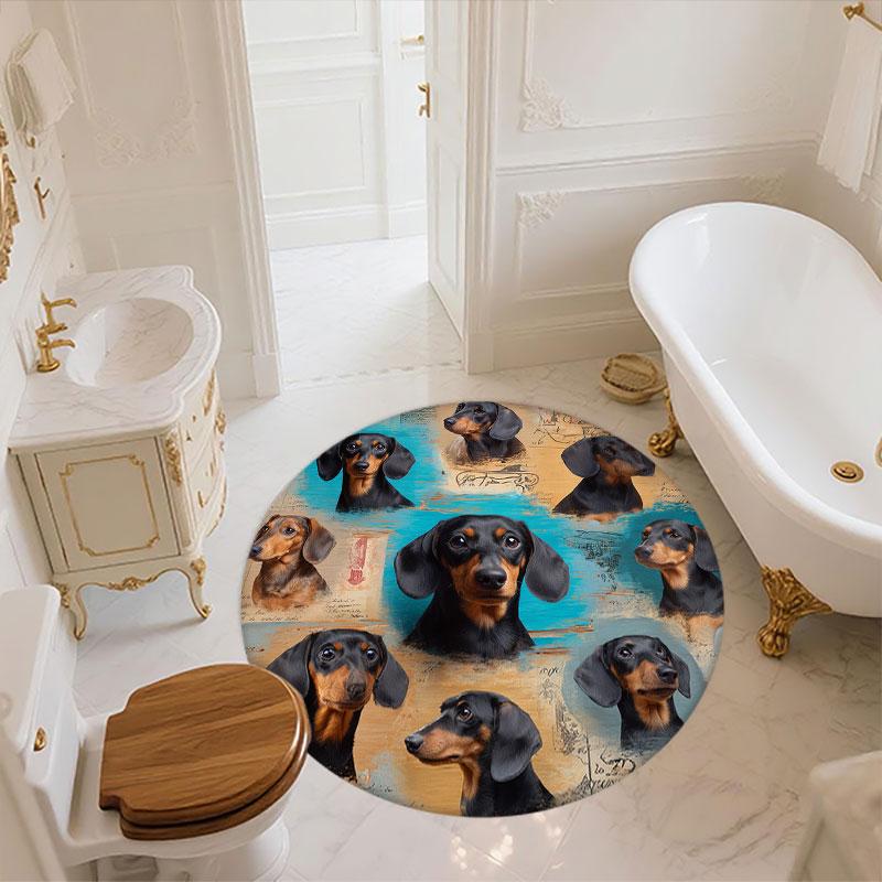 Corgi Theme pattern round rug,Carpet Rug for Living Room Bedroom Playroom ,Non-slip Floor Mat,Holiday Gifts and Birthday Gifts.