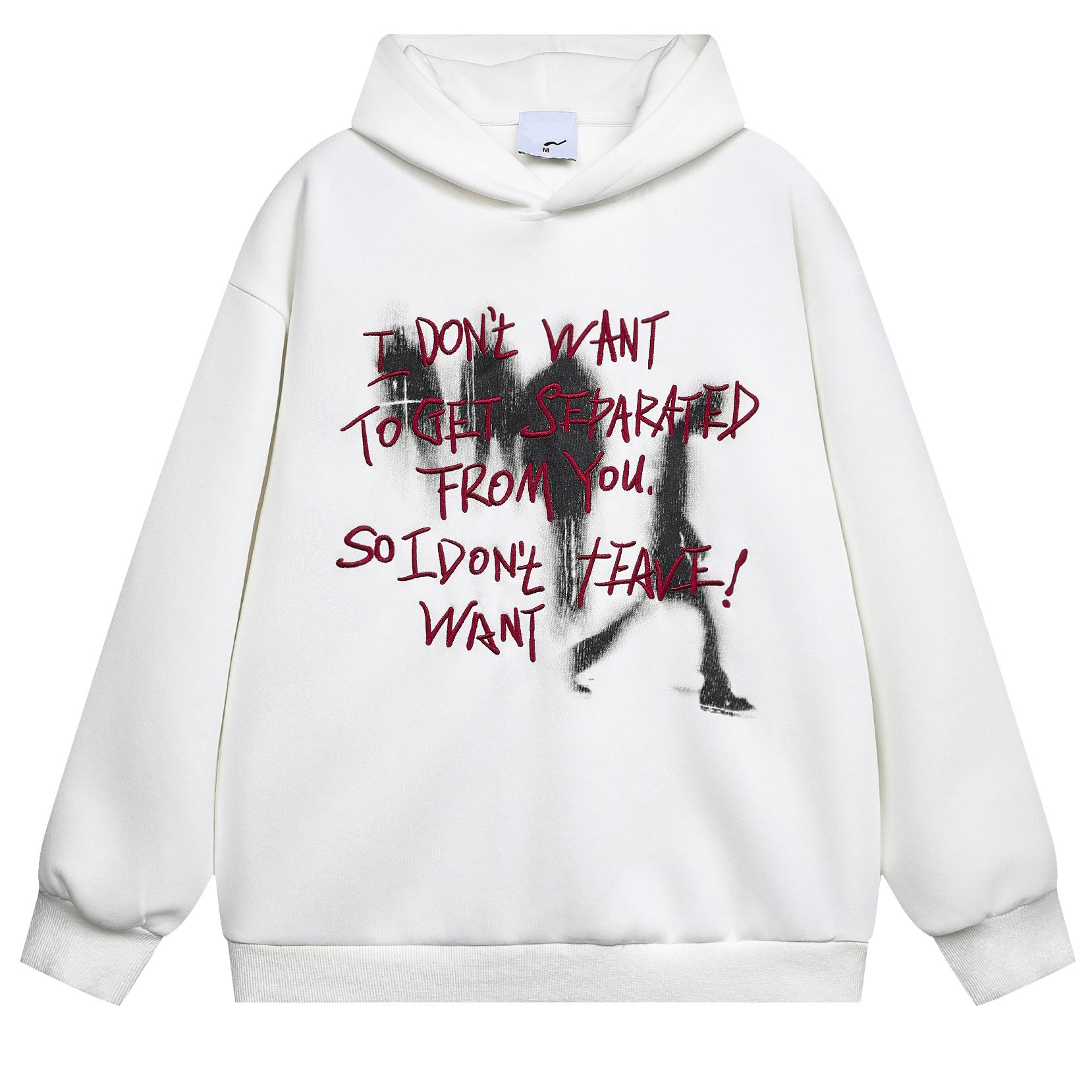 

Толстовка унісекс з довгим рукавом Streetwear Letters Graphic XL білий