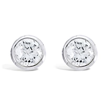 [G5582] - Silberne 'Essentiel' Ohrringe, silber-weiß (rhodiniert) - 5 mm