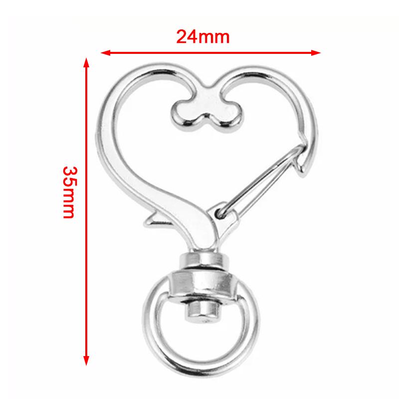 10 Stück Liebesherz Hohl Schlüsselanhänger Schlüsselring DIY Zubehör Karabinerverschluss