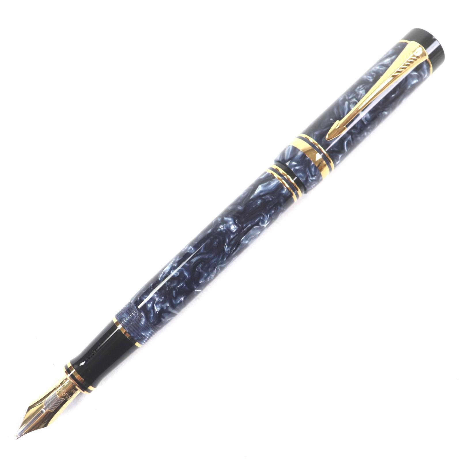 

Excellent PARKER fountain pen Duofold Centennial Rare marble blue 18K mens Used