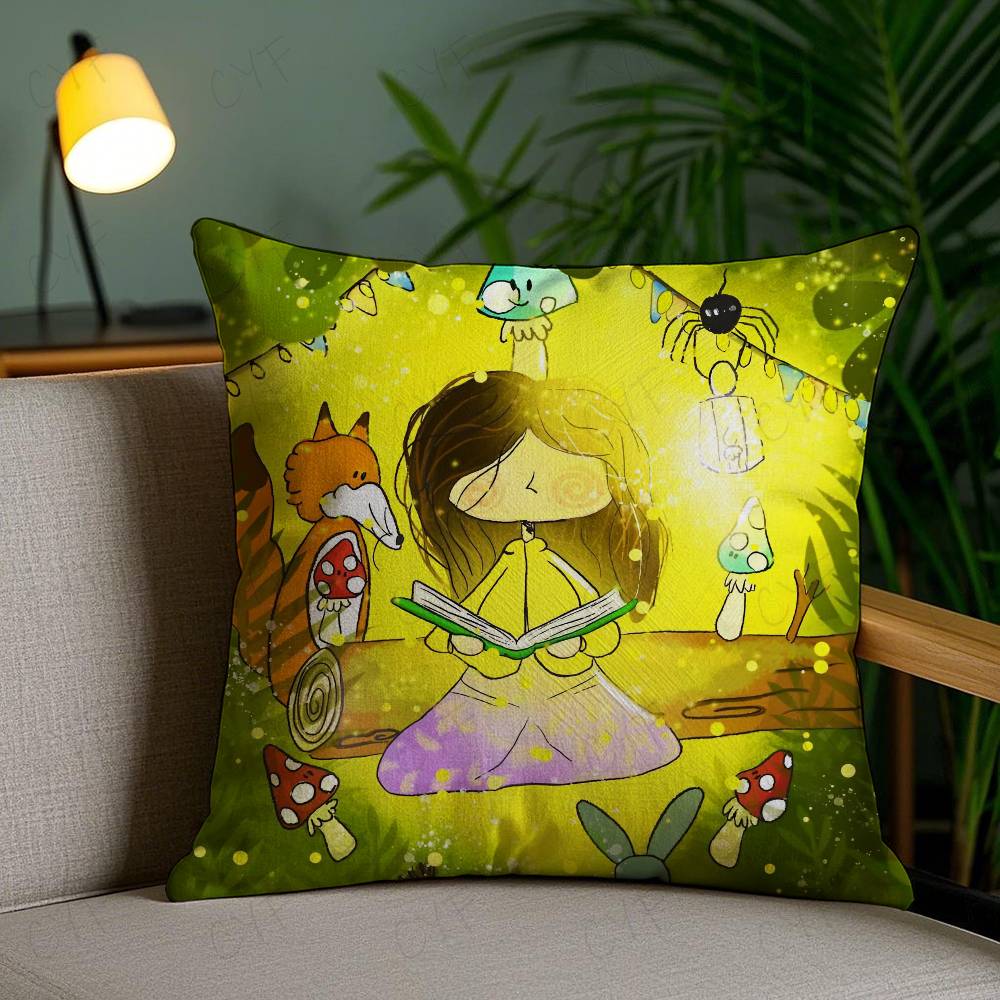 Sweet Donut Cute Anime Pillow Case Custom Printed Brushed Fleece Pillow, Baby Skin-Touch, Eco-Friendly Dye-Sublimation Cushion F
