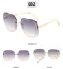 2021 European and American Square Frame Sunglasses with Rice Nail Grooved Lenses for Women
