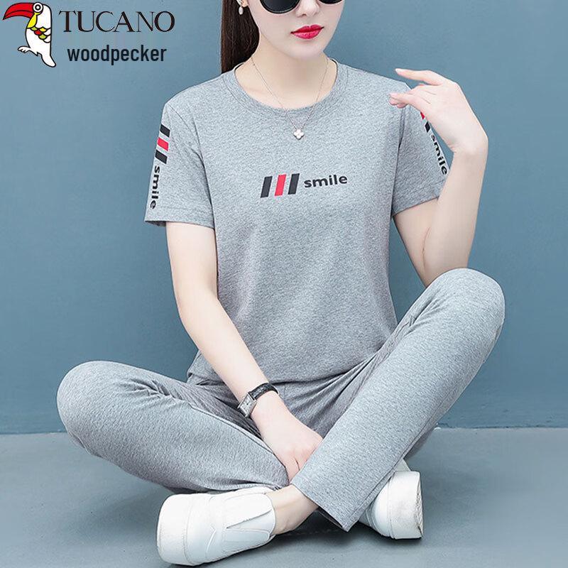 Woodpecker Women s Casual Sportswear Cotton Set M