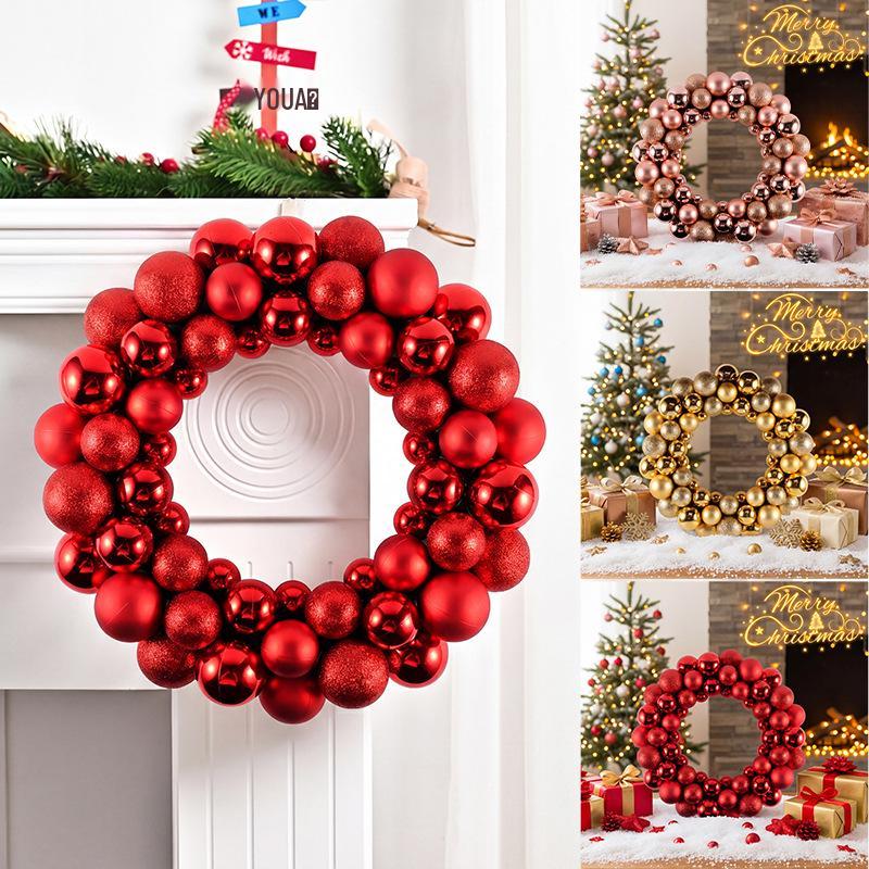 Hot-Selling Christmas Ball Wreath for Indoor/Outdoor Decoration