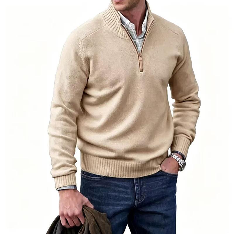 Autumn And Winter Multicolor Men'S Sweaters, Stand-Collar Base Layers, Knit Shirts, Men'S Warm Sweaters