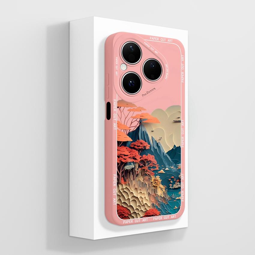 For Huawei Pura 80 Pro Honor X7d X9d X20 V40 Phone Cases Beautiful Village Patterns Lens Protection Liquid Silicone Shockproof Shell For Huawei Casing