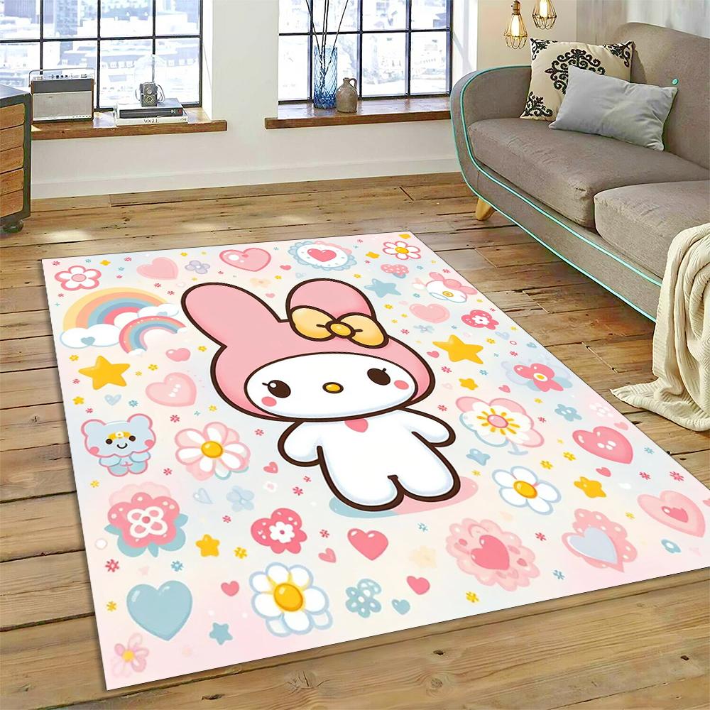 27 Style Cartoon Melody Melo Kawaii Sanrio Carpet Rug for Bedroom Living Room Home Sofa Decoration,kids Large Decor Floor Mat HD