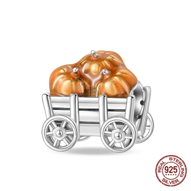 Charms Copper Pumpkin & Carriage Charms Beads Fits Women'S 3Mm Original Bracelet Necklace Diy Fine Jewelry Gifts