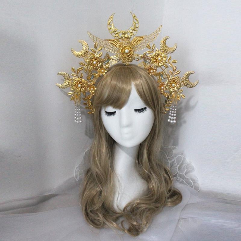 Women Cosplay Headband DIY Material Halloween Hair Holder with Angel Halo Design