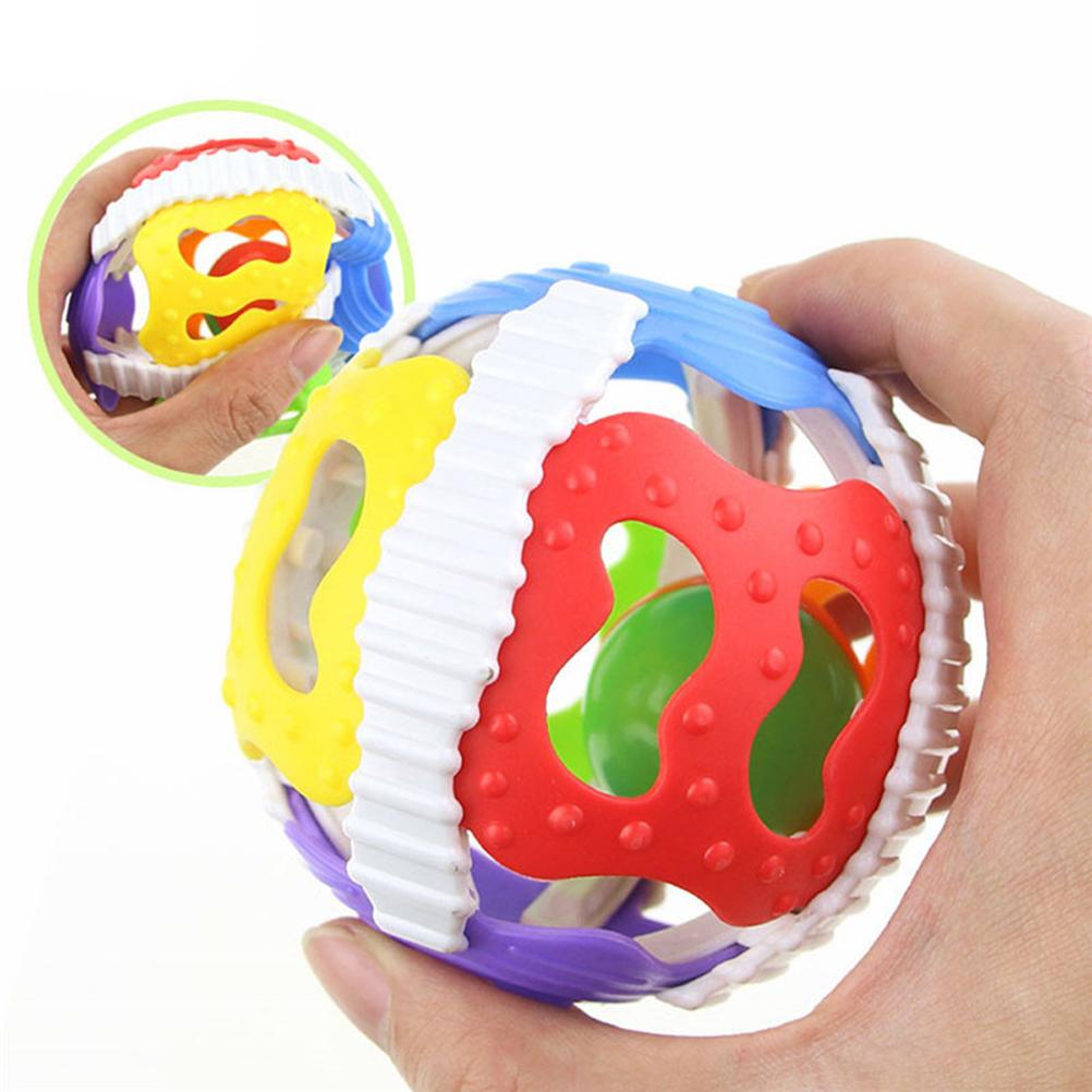 Newborn Baby Toys Infant Early Learning Bell Bell Soft Plastic 6 Color Hand Ball Rattle