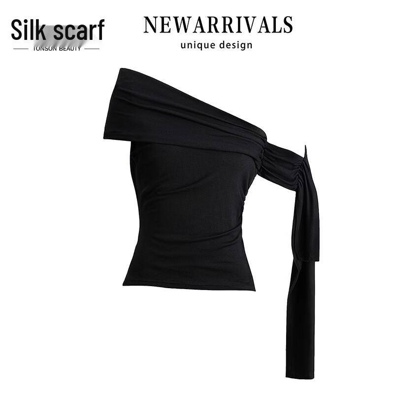 

Elegant Asymmetrical Collar Sleeveless T-Shirt S