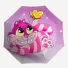 Cheshire-Katze-Themen-Regenschirm mit automatischem Öffnen und Schließen, Helle Farbe, 8-Speichen, Tragbar, Geeignet für Männer und Frauen, Ein Perfektes Geschenk für C