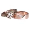 Sanjie Rose Gold Square Diamond Women's Fashion Ring Set