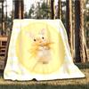1pc Easter Bunny Outdoor Flannel Blanket , Machine Washable Perfect Gift for Birthday , Holiday Travel Accessory , Durable Material