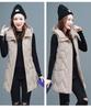Autumn and Winter Women's Solid Color Hooded Loose Thickening Warm Mid-length Sleeveless Vest Women's Jacket
