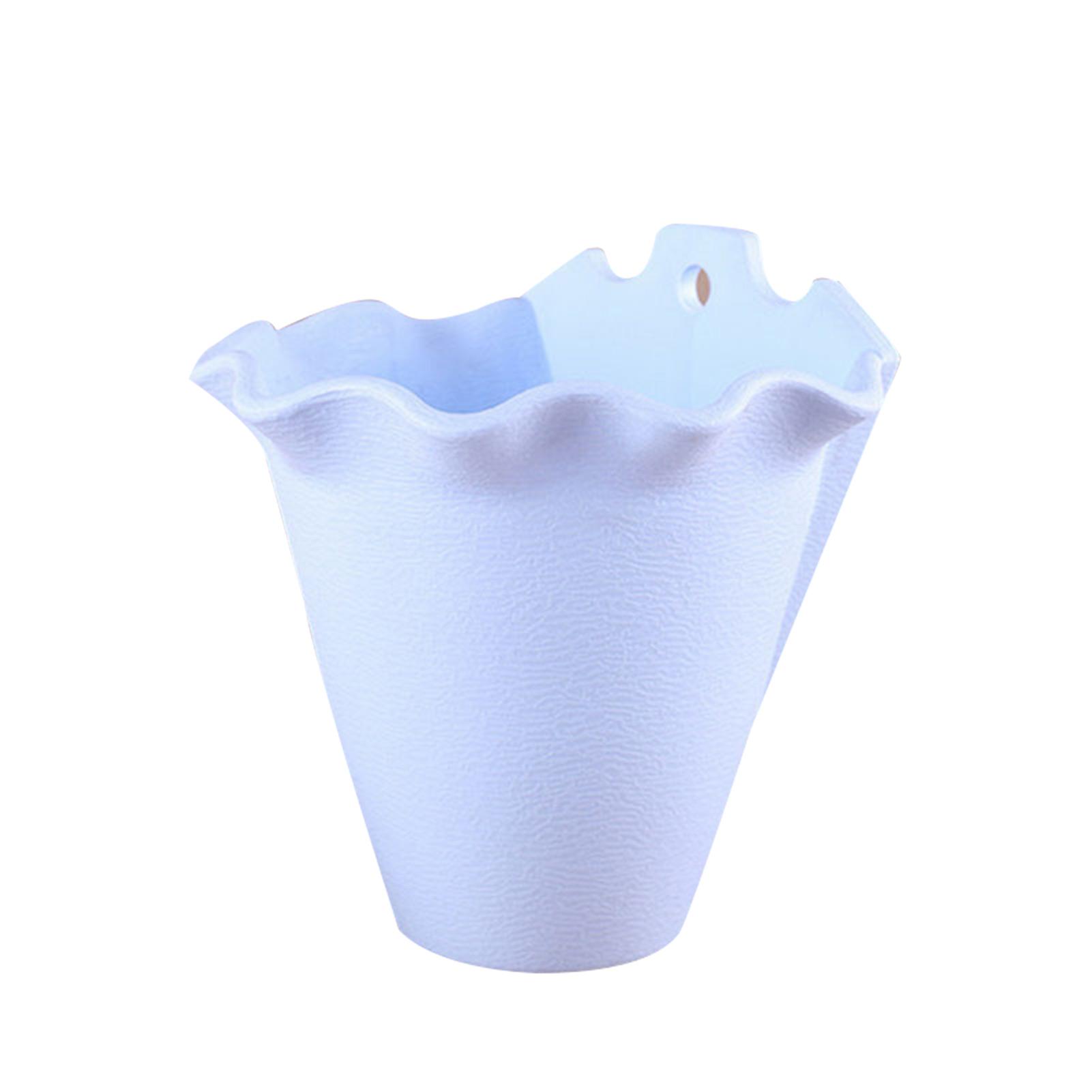 

Flower Pot Wall-mounted Plastic Wall Hanging Container Basket Flowerpot for Outdoor Garden Balcony Planter Bucket Home Decor синій