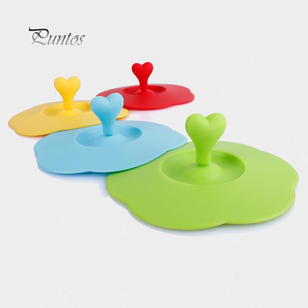 Heart Handle Anti-Dust Coffee Mug Glass Cup Cover Lid