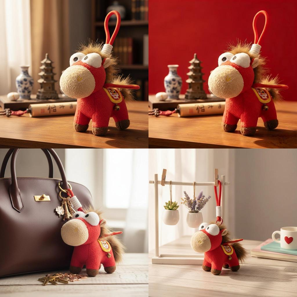 Horse Year Mascot Plush Toy With Soft Short Plush For New Year Gift And Party Favor