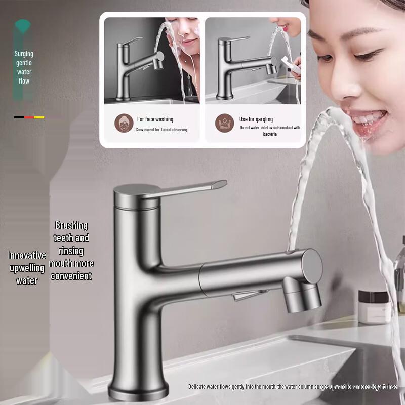 De'er Pull-Out Bathroom Sink Faucet
