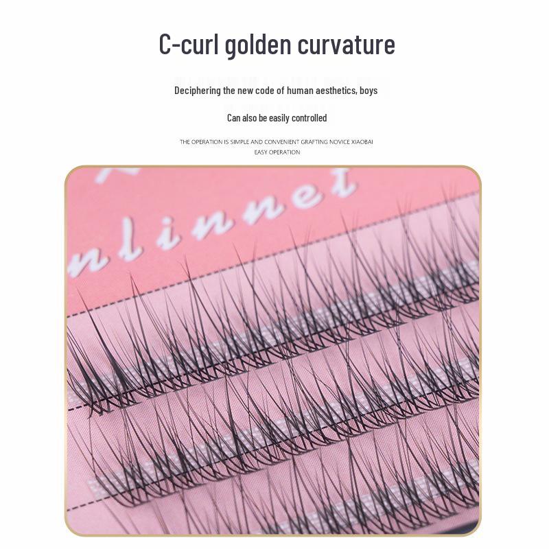 Fishtail Self-Application False Eyelashes: Natural Style Single Cluster Extensions