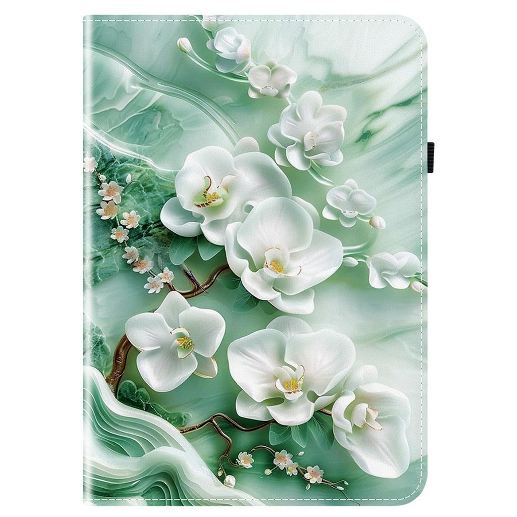 Para OnePlus Pad Lite/Oppo Pad SE Capa de Couro com Padrão Impresso e Suporte Capa para Tablet com Porta-Cartões