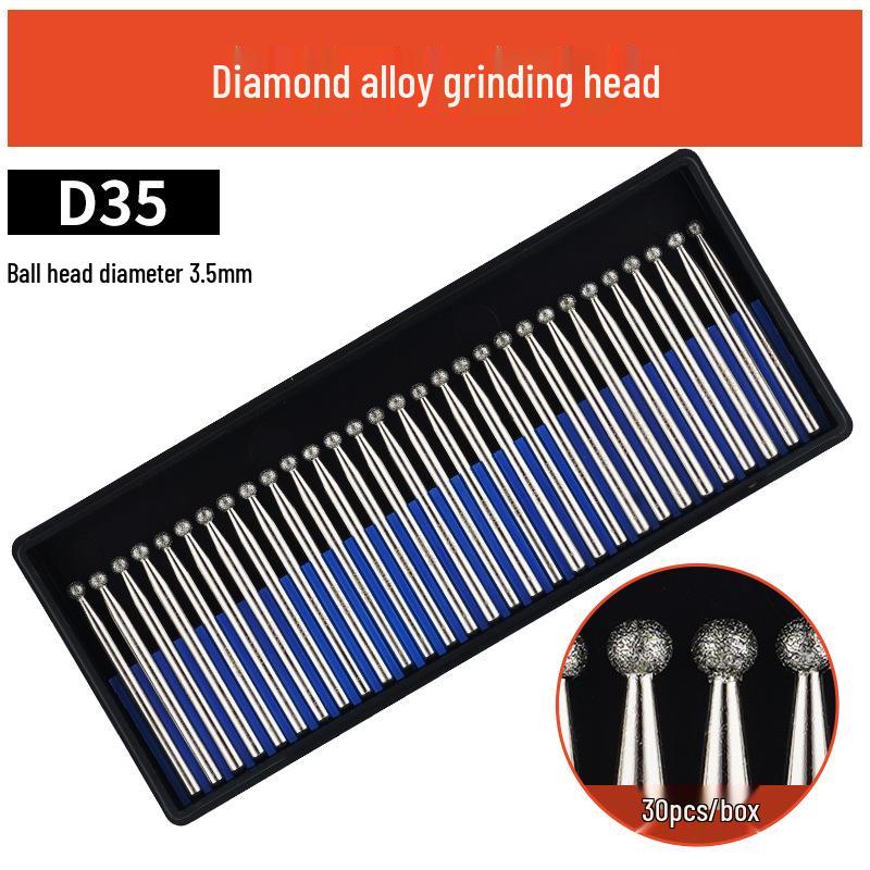 3mm Diamant-Karborund-Schleifkopf für Elektro-/Druckluftschleifer - Kugelförmige Nadel zum Gravieren & Aufbohren