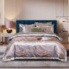 Yarn-Dyed Quality Jacquard Satin Luxury Delicate Silky Texture Bedding Set Double Queen (1Duvet Cover+1Bed Sheet+ 2Pillowcases)