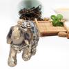 Elephant Statue Figurine Feng Shui Resin Animal Ornament Art Crafts Desktop DecorationGold S