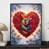 Diamond Painting 5D Judy  Nick Embracing Rose Heart  Cartoon Movie Cross Stitch Embroidery Handmade Gift Home Decor