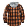Winter Men Jacket Plaid Buttoned Coldproof Loose Plush Lining Hooded Jacket Outwear