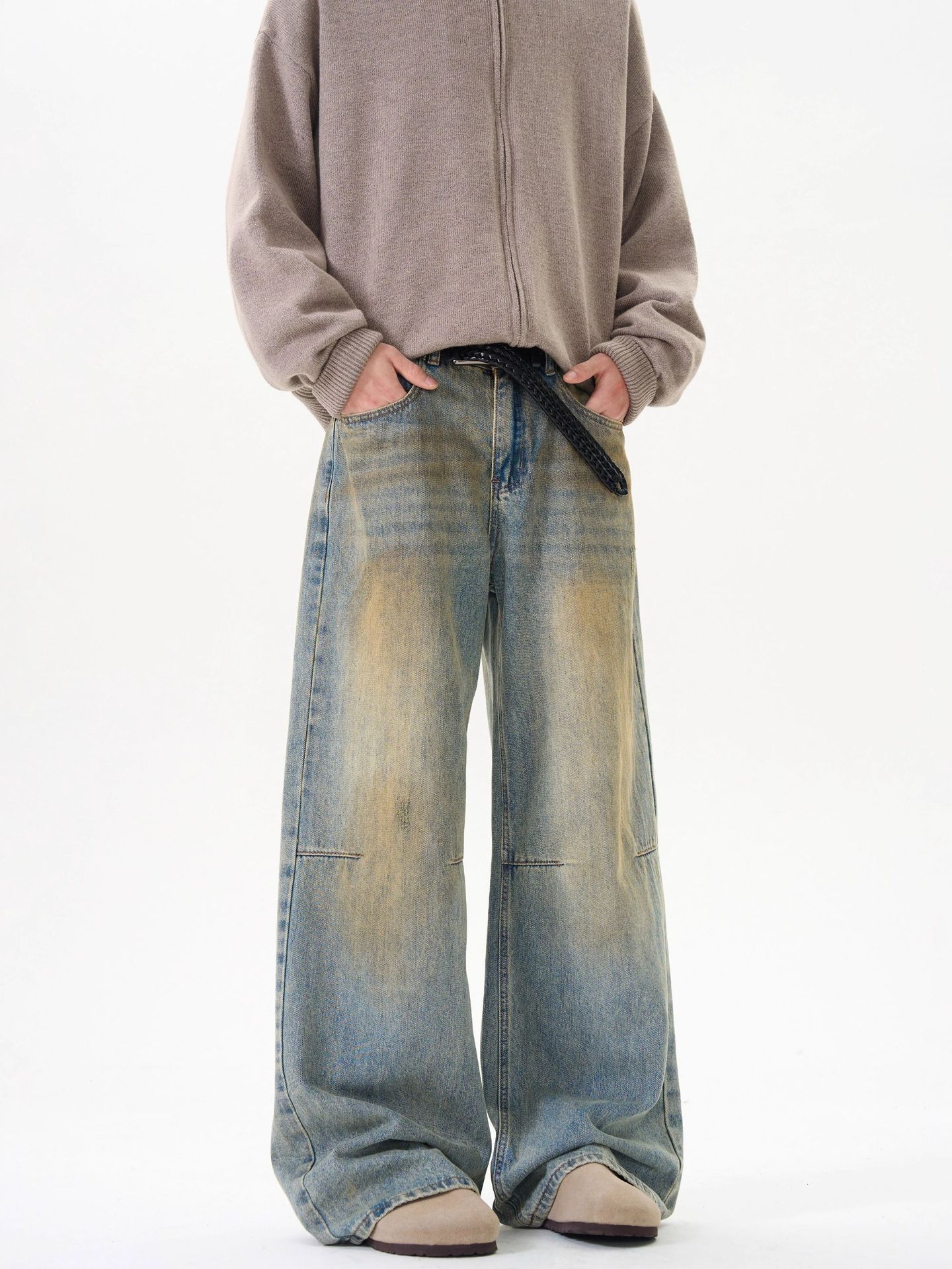 

JYL Men s Straight Jeans American Washed Cleanfit Spring New High-Street Denim Pants S безодня
