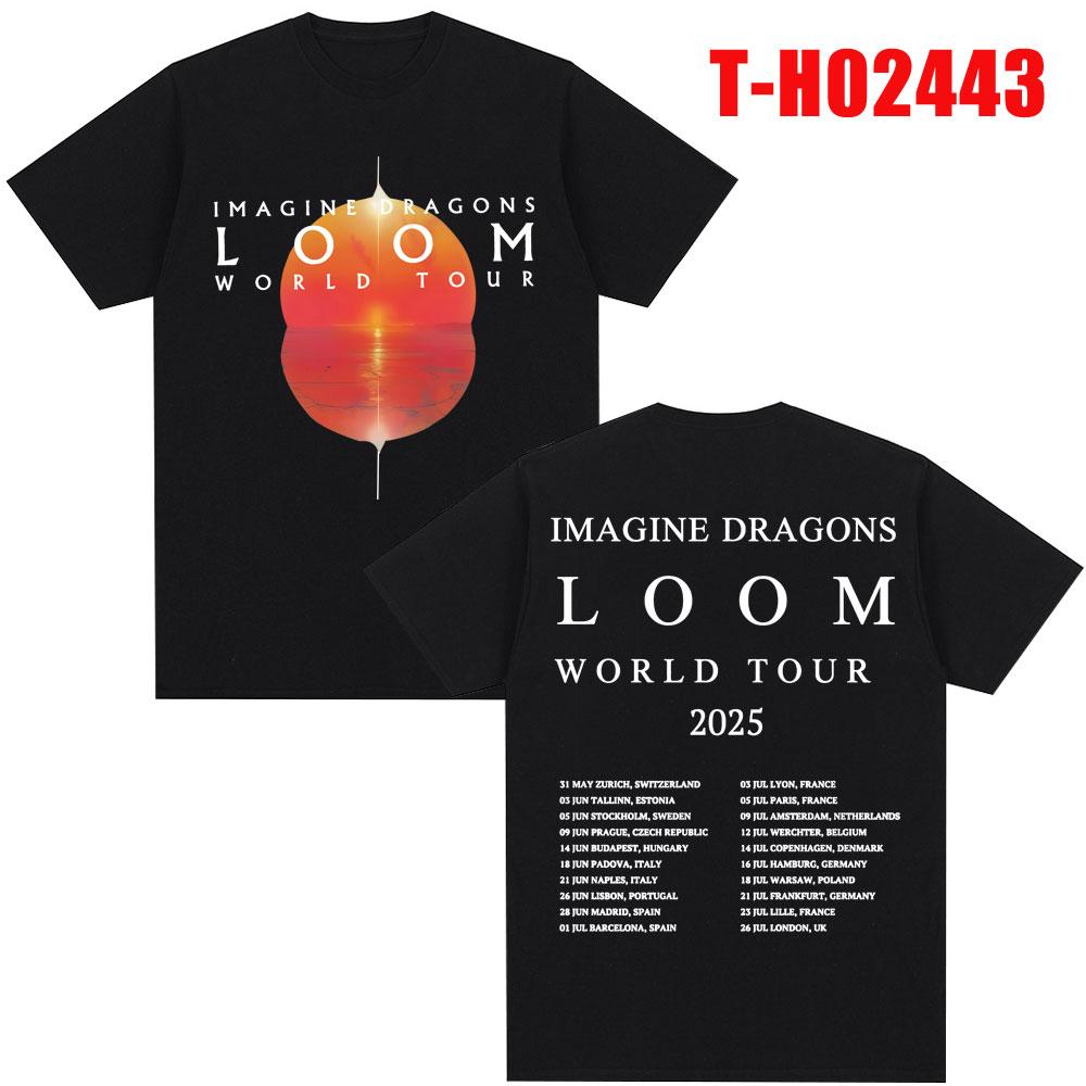 

Imagine Dragons Футболка с принтом Loom Tour Мужская Женская Модные Хип-Хоп Футболки 100% Хлопок Оверсайз Популярные Футболки S
