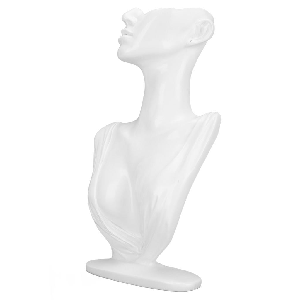 Resin Bust Display Stand Pendant Half Face Earring Display Mannequin Display Holder Organizer White