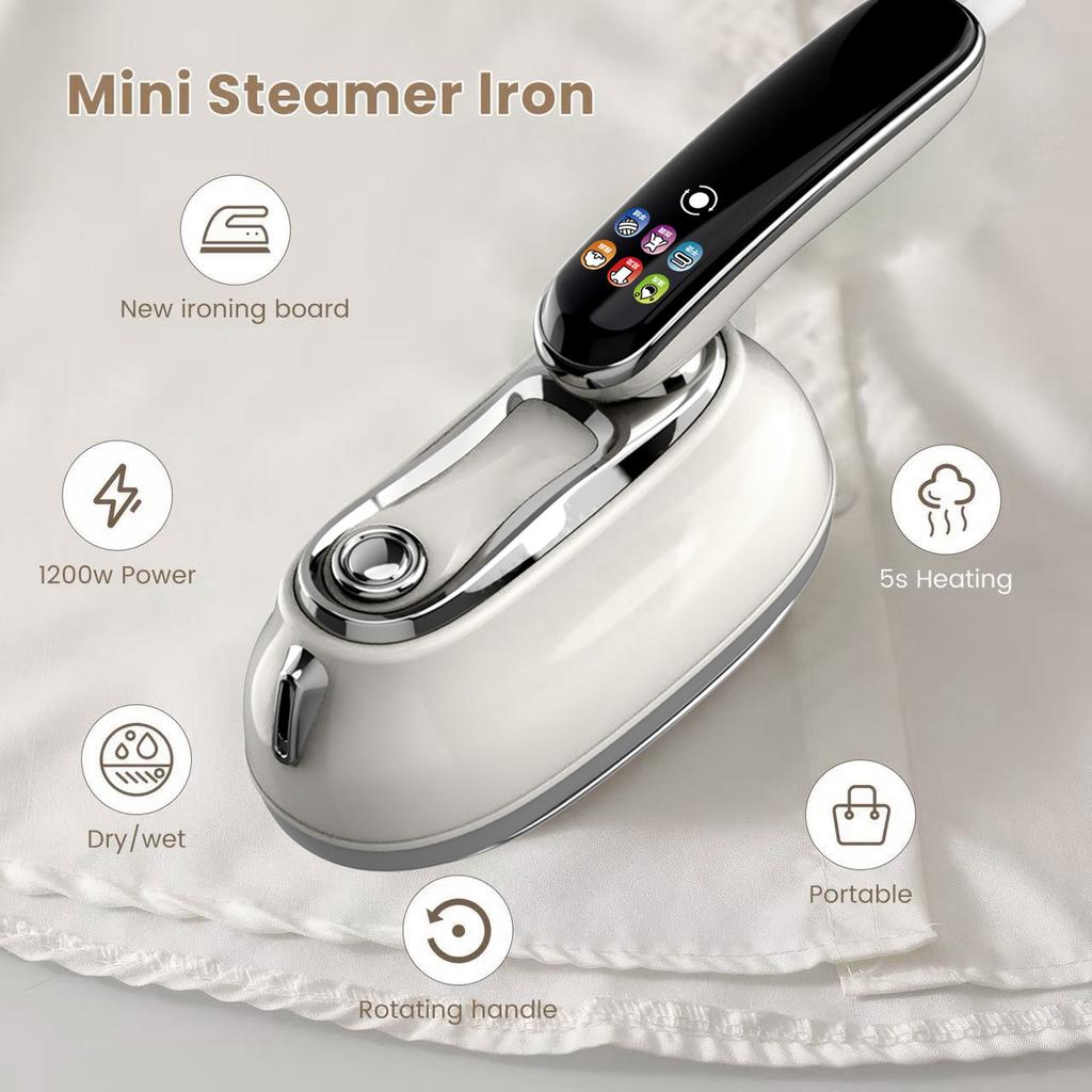 Nouveau Défroisseur à Vapeur Manuel, 6 Réglages Intelligents avec Écran LCD, Fer à Repasser Portable, Anti-Plis Rapide pour la Maison et le Voyage