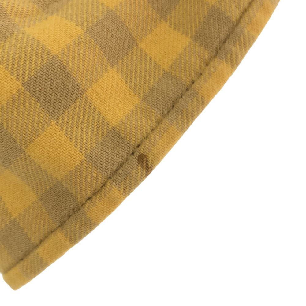 Stussy Check Pattern Long Sleeve Cotton Shirt L Yellow Men's Used