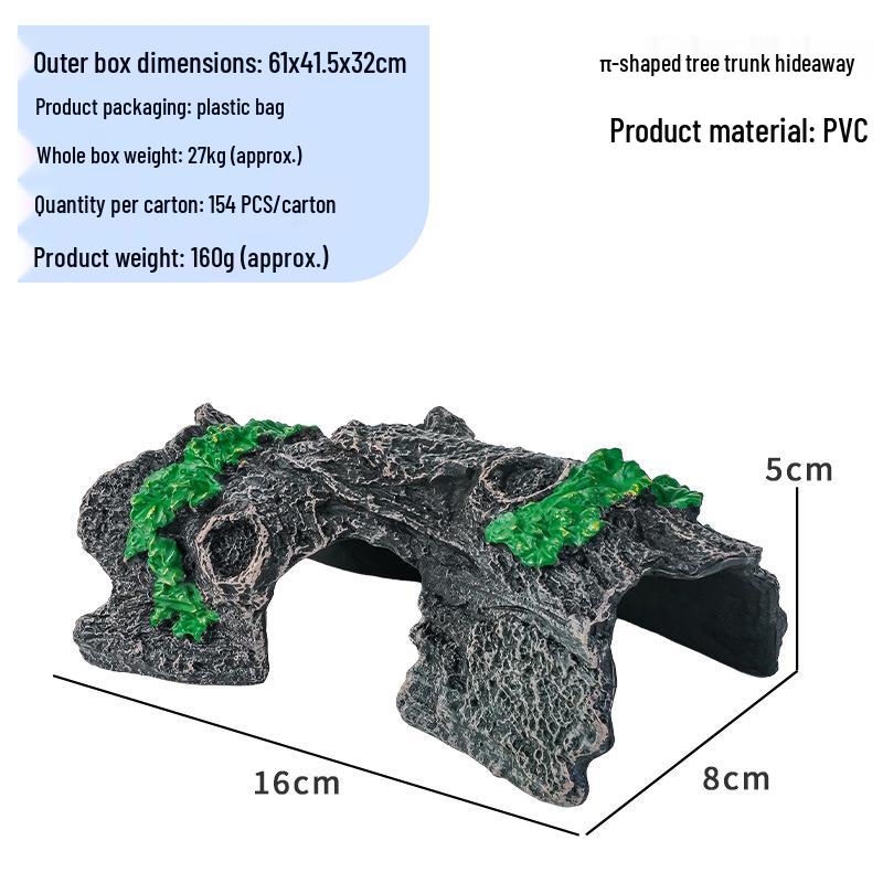 Sonnendeck & Kletterplattform für Schildkrötenbecken mit Steigung und Reptilienhöhlen-Ornament